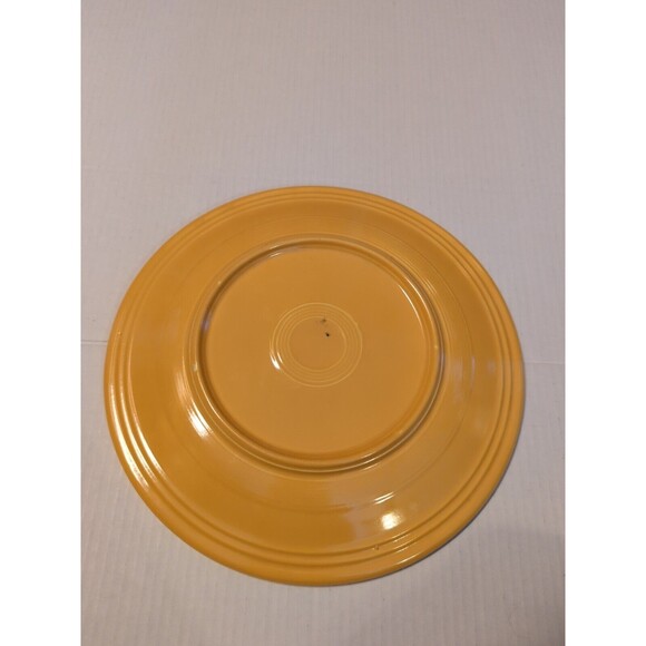 Fiestaware Fiesta Plate Charger Mustard Yellow 12" Vintage Yellow Round Wet Foot - Picture 5 of 9